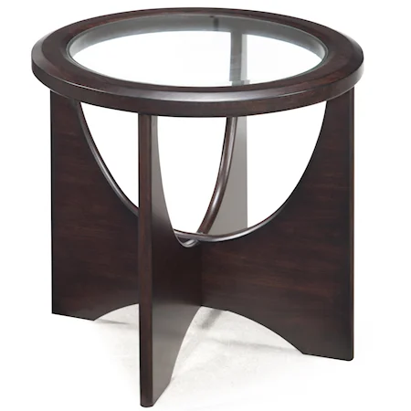 Glass Top Oval End Table